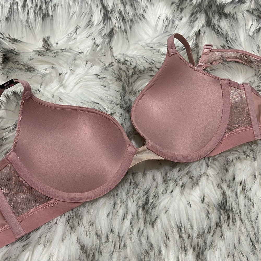 NWT Victoria’s Secret Very Sexy Push Up Racer Back Nude Lace Bra 32B - Picture 5 of 8